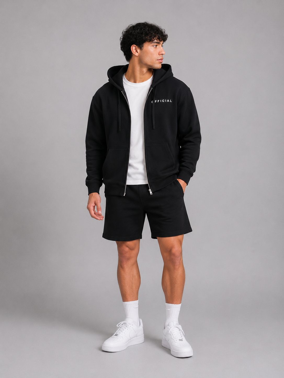 OFFICIAL Drop-Shoulder Zip Up Hoodie