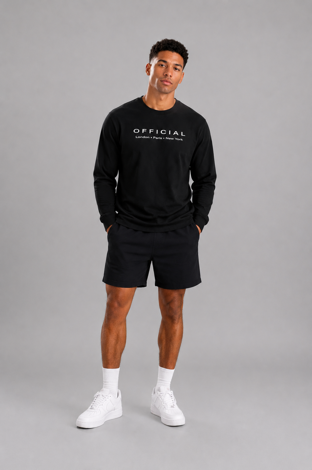 OFFICIAL Crewneck Long-Sleeve Tee Blk