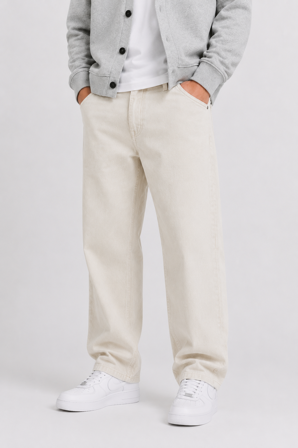 Premium Cotton Straight-Leg Pants
