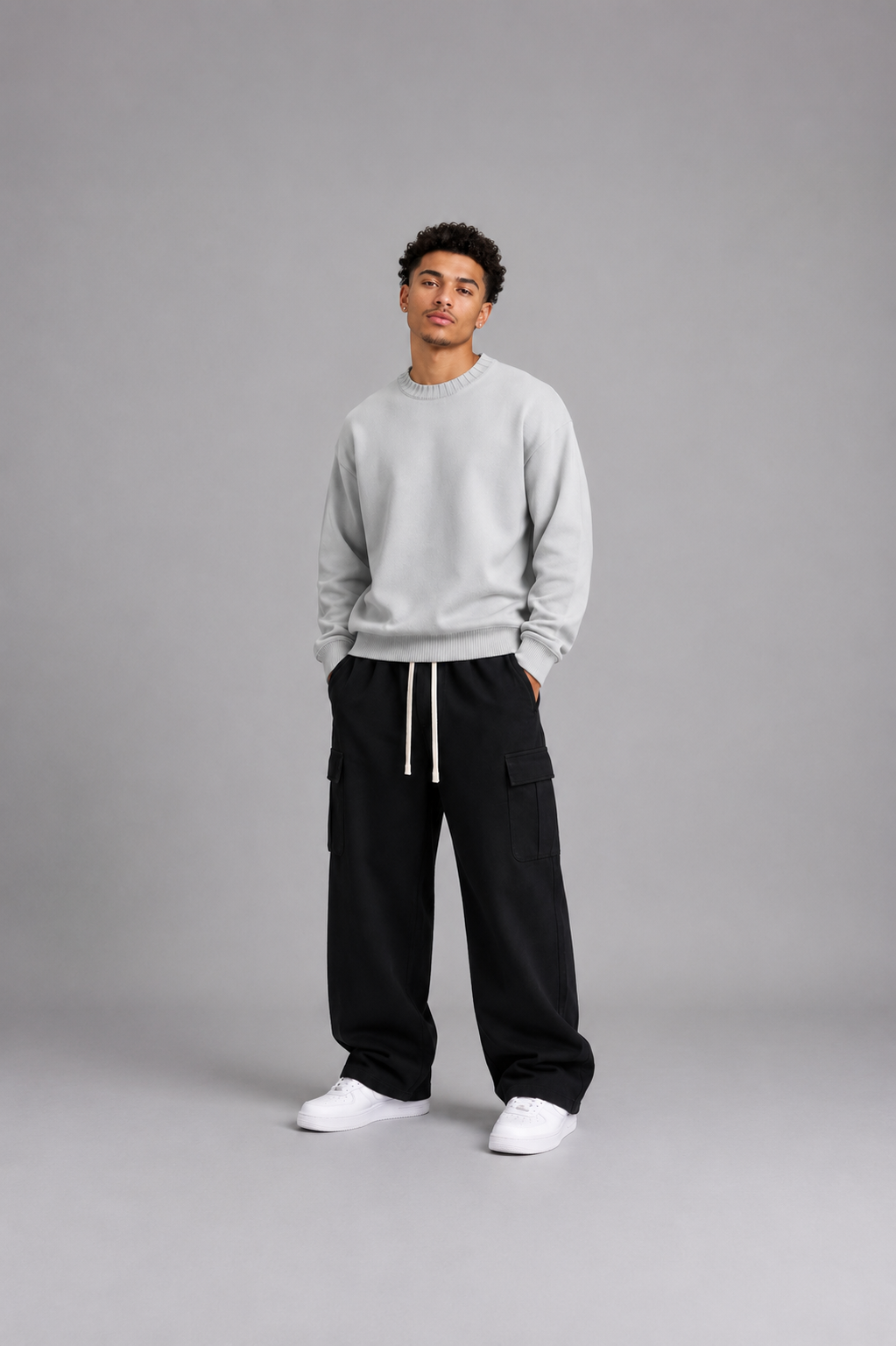 Knitted Round Neck Oversize Sweatshirt