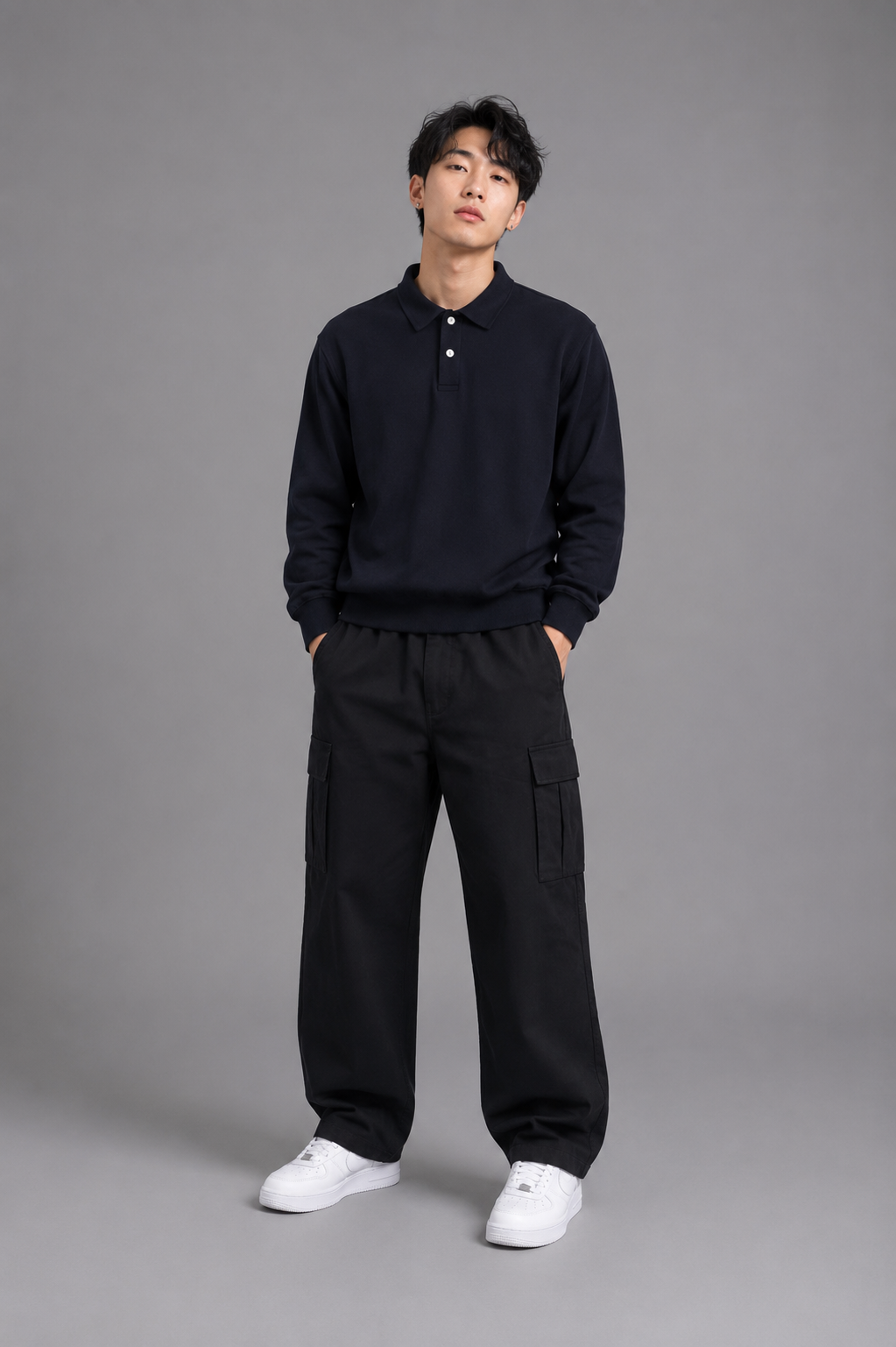 Premium Polo-Collar Sweatshirt