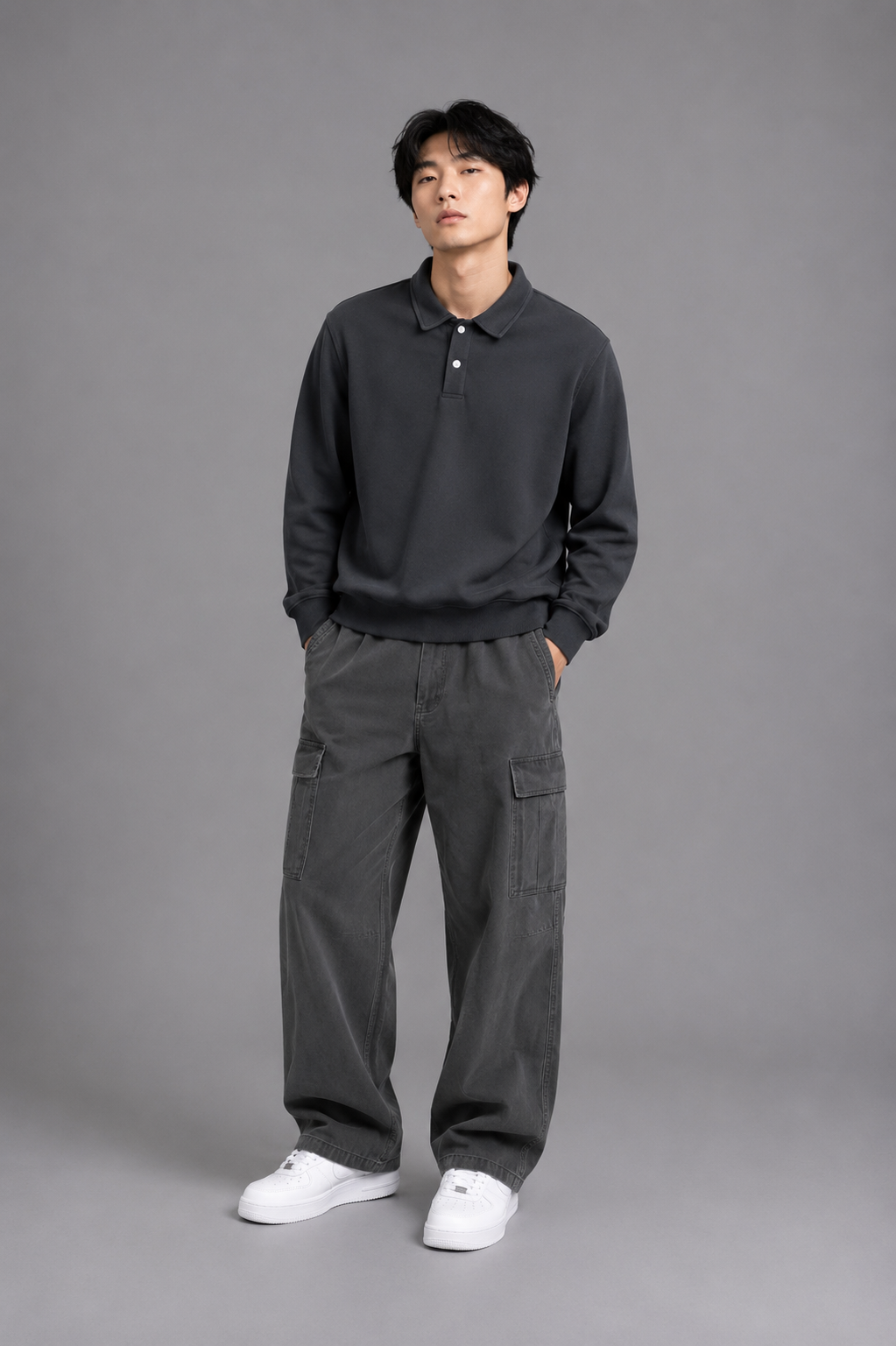 Premium Polo-Collar Sweatshirt
