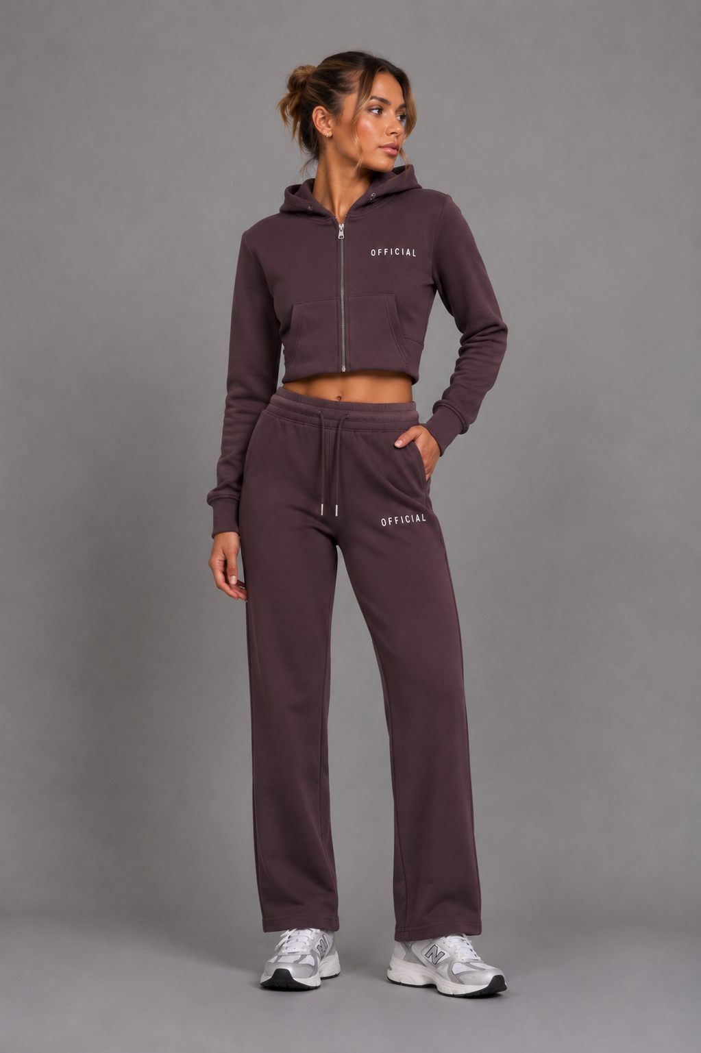Women's OFFICIAL Essential Cropped Zip-Up Hoodie