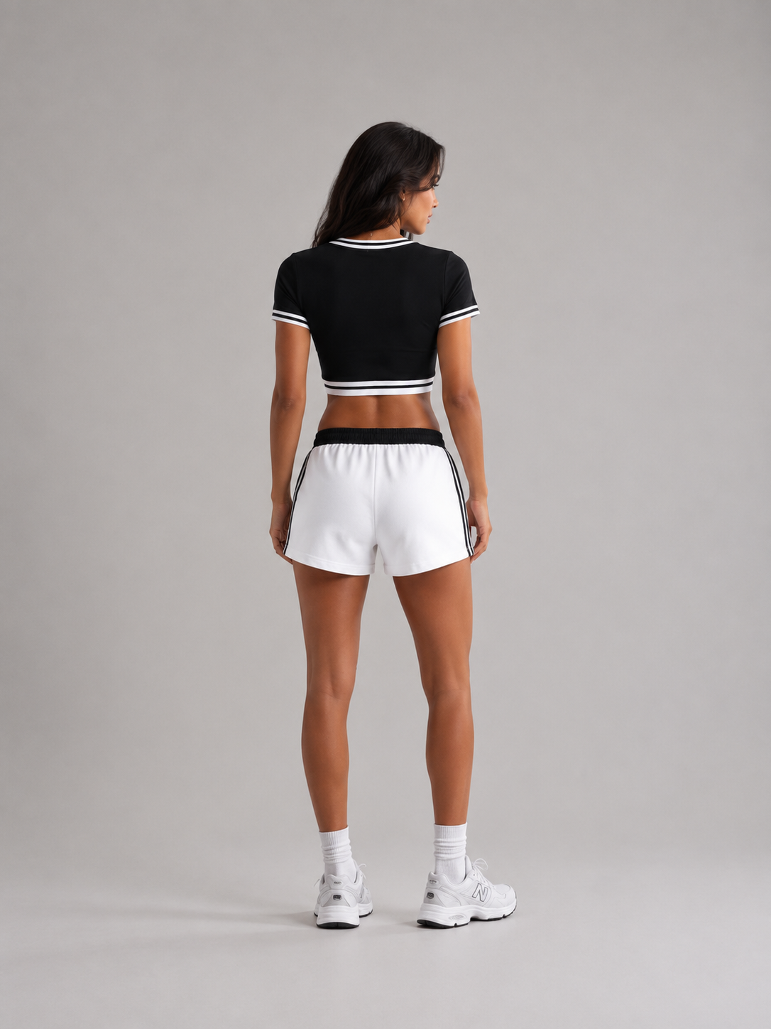Women's OFFICIAL Color Block V-Neck Crop T-Shirt