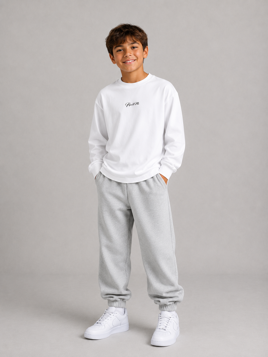 Papa & Me Kids' Quick-Dry Cotton Long-Sleeve Tee