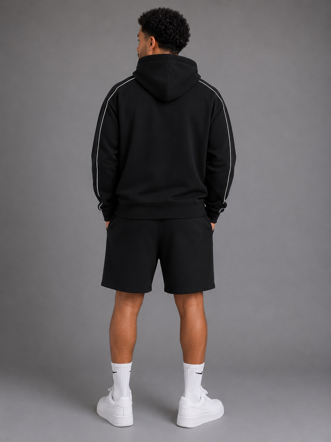 Signature Contrast Piping Raglan Hoodie