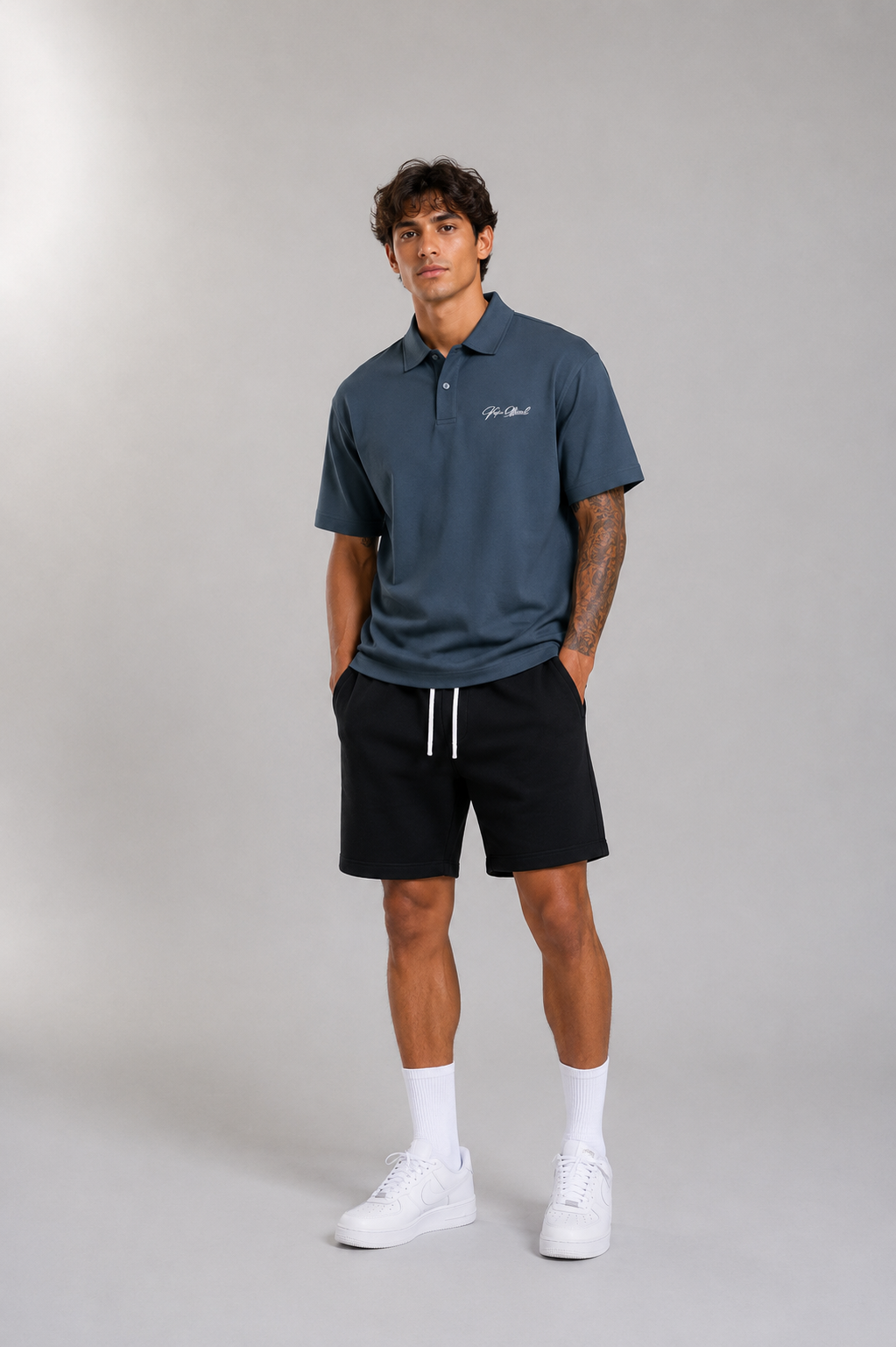 Signature Drop Shoulder Short-Sleeve Polo
