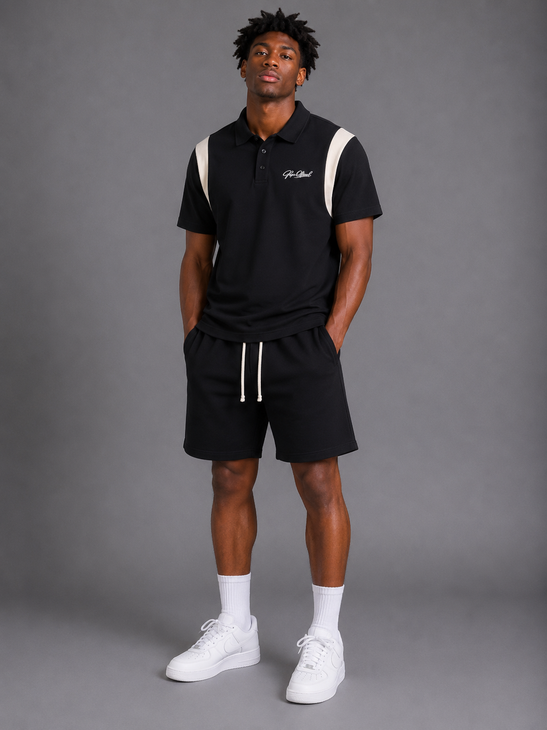 Signature Contrast Panel Cotton Polo Shirt