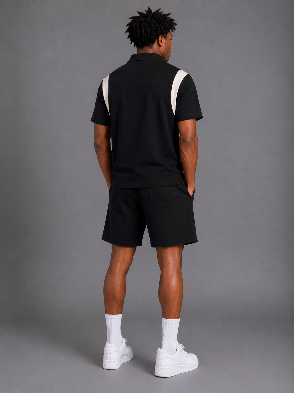 Signature Contrast Panel Cotton Polo Shirt