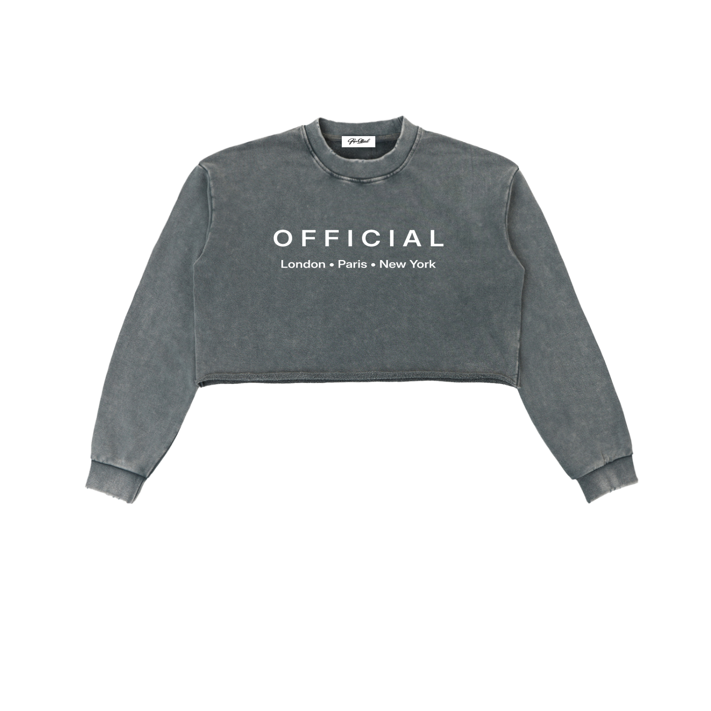 Women's Official Snow Washed Raw Edge Cropped Sweatshirt