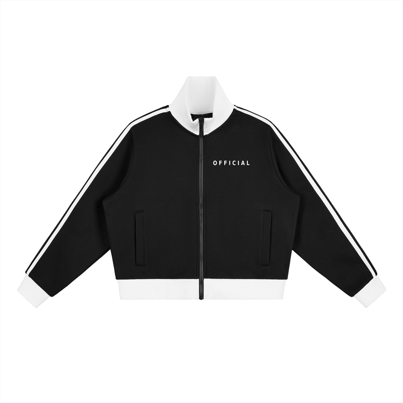 Women's Official Contrast Side Stripe Fleece Cropped Track Jacket