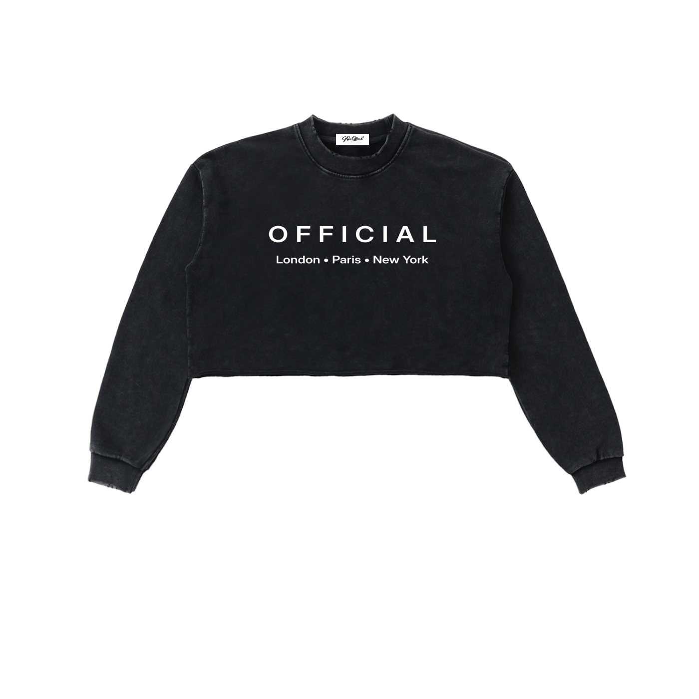 Women's Official Snow Washed Raw Edge Cropped Sweatshirt