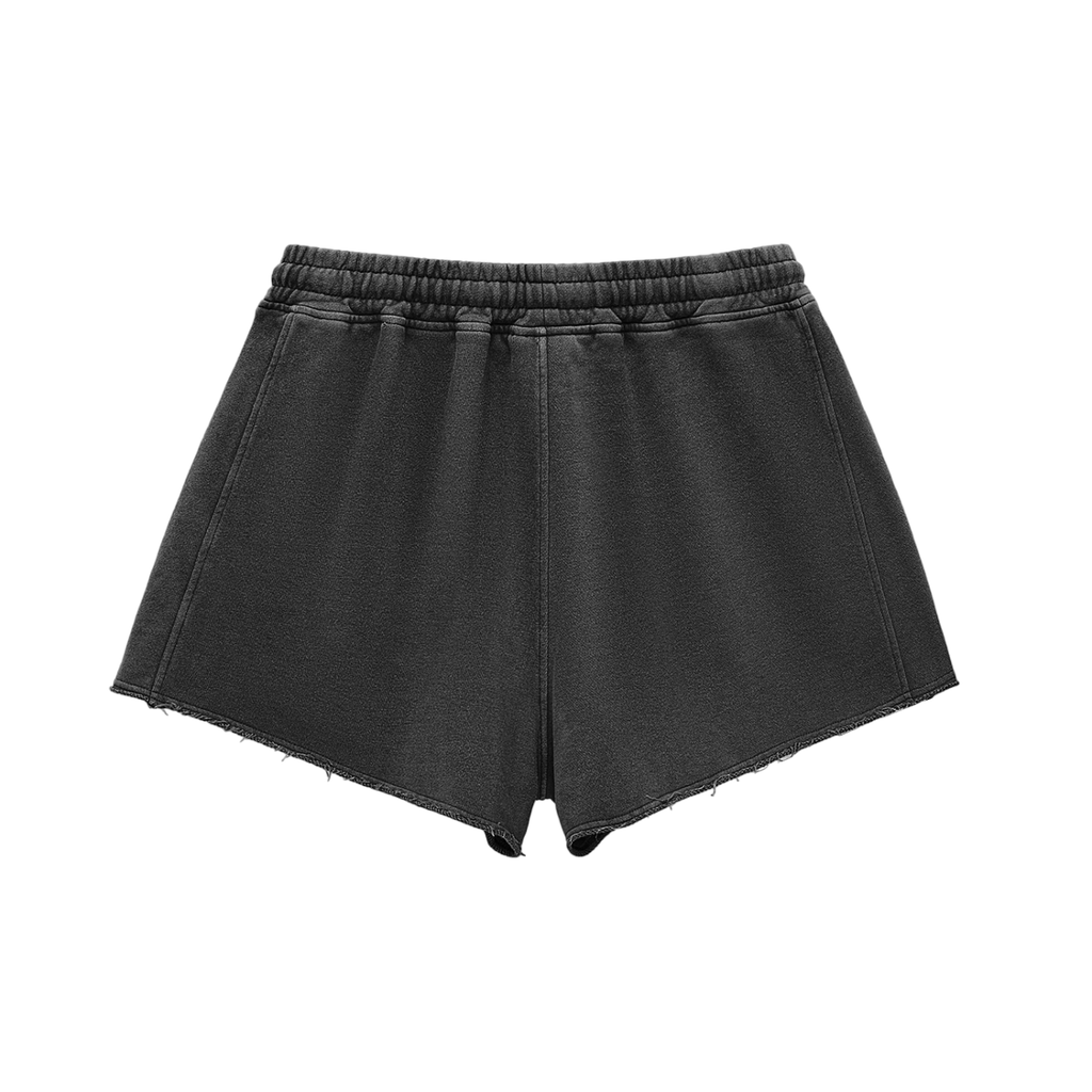 Women's Official Snow Washed Raw Edge Drawstring Shorts
