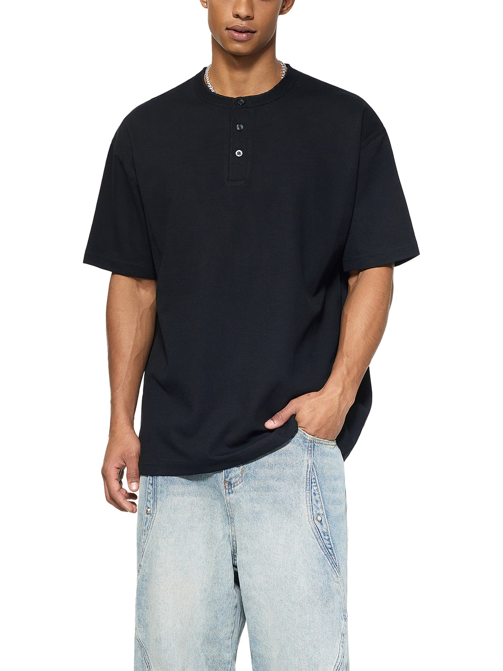 Short Sleeve Henley Tee