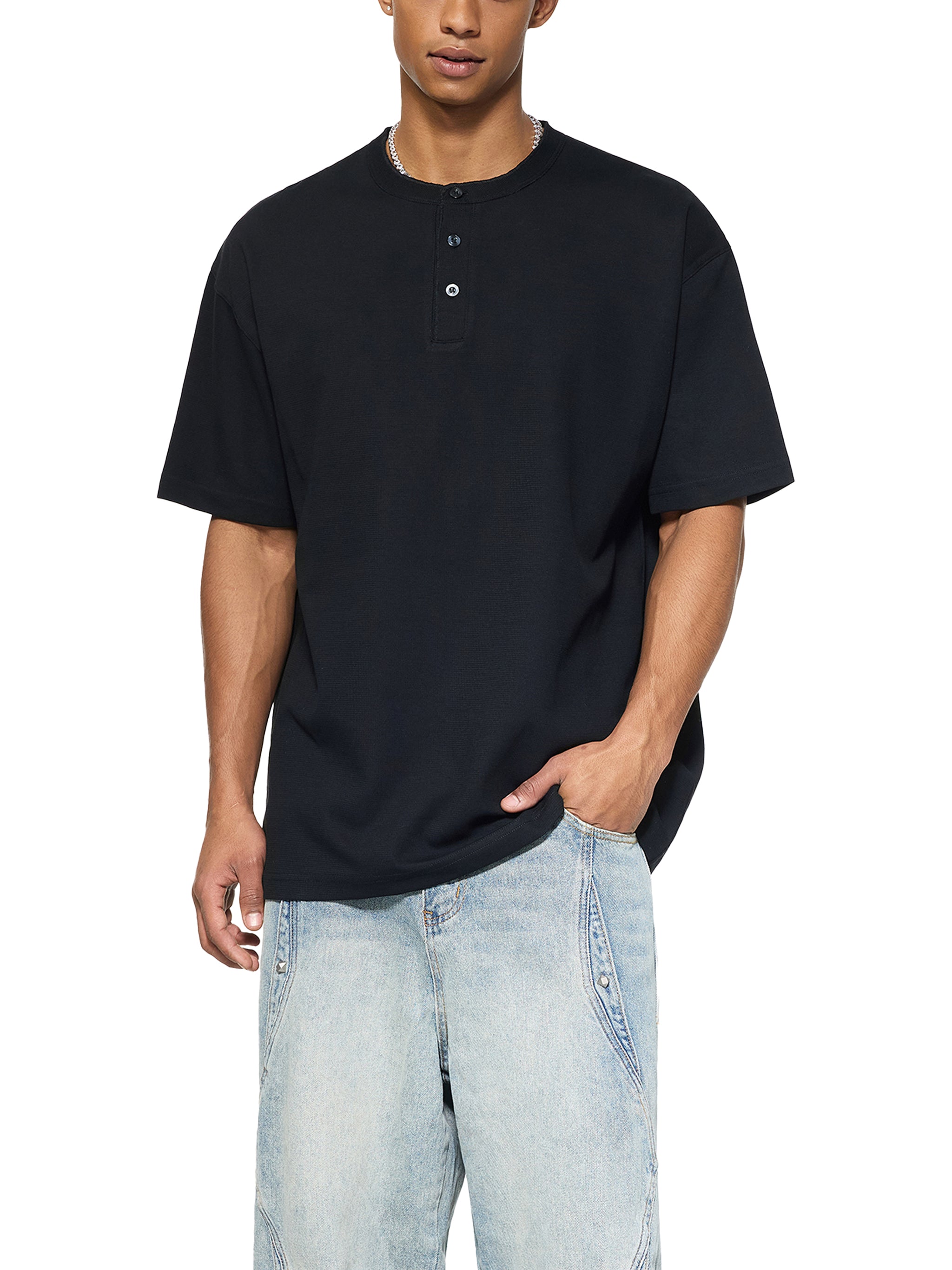 Short Sleeve Henley Tee